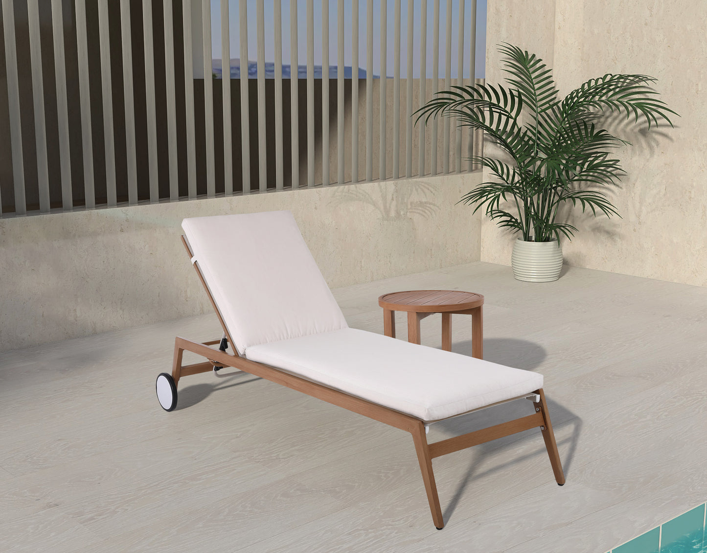 beacon cream water resistant fabric outdoor patio lounger