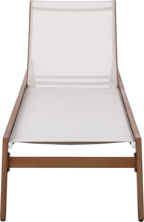 Beacon Cream Water Resistant Fabric Outdoor Patio Lounger