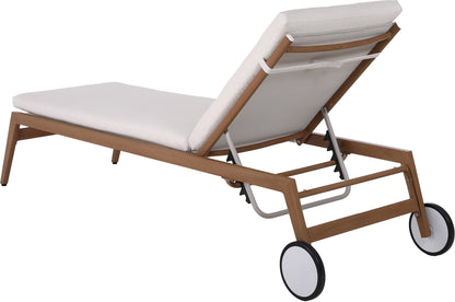 Beacon Cream Water Resistant Fabric Outdoor Patio Lounger