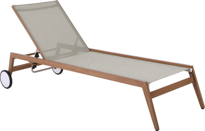 Beacon Grey Water Resistant Fabric Outdoor Patio Lounger