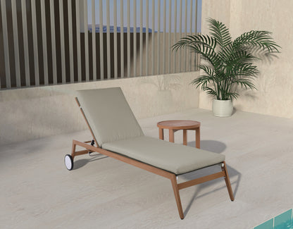 Beacon Grey Water Resistant Fabric Outdoor Patio Lounger