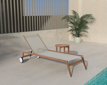 Beacon Grey Water Resistant Fabric Outdoor Patio Lounger