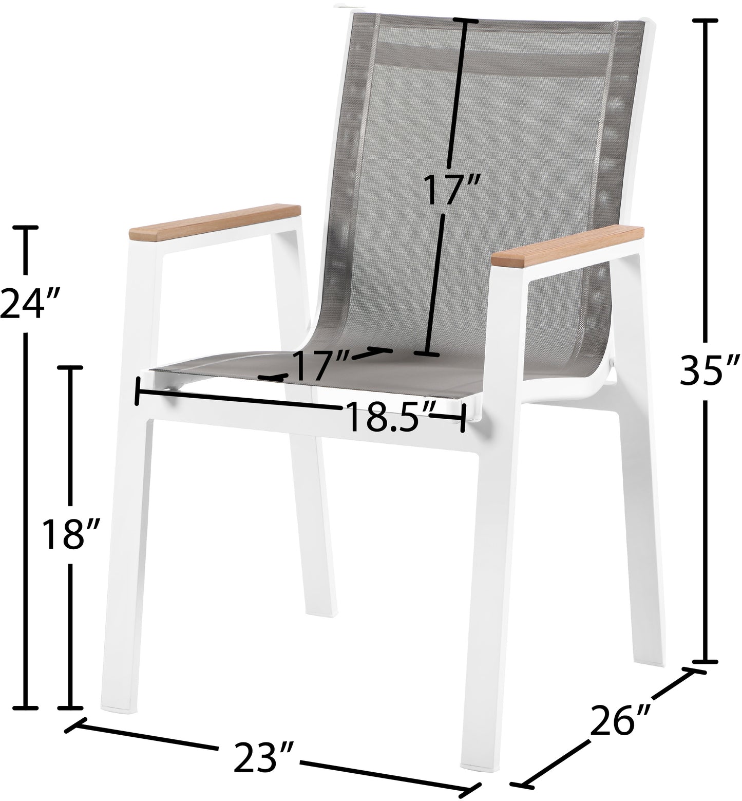 alyssa grey mesh water resistant fabric outdoor patio aluminum mesh dining arm chair ac