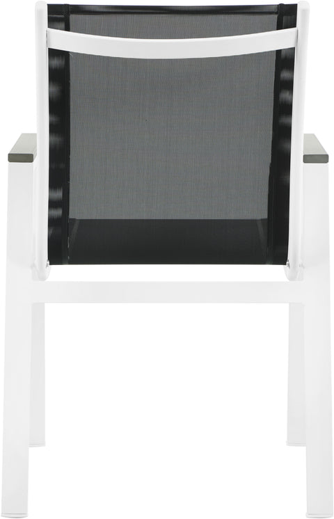 Renuar Black Mesh Water Resistant Fabric Outdoor Patio Aluminum Mesh Dining Arm Chair
