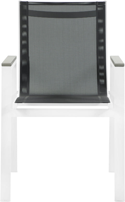 Renuar Black Mesh Water Resistant Fabric Outdoor Patio Aluminum Mesh Dining Arm Chair