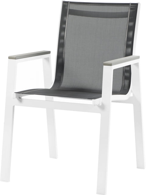 Renuar Black Mesh Water Resistant Fabric Outdoor Patio Aluminum Mesh Dining Arm Chair