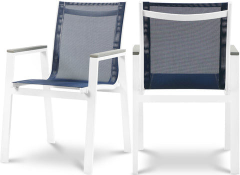 Waverly Navy Mesh Water Resistant Fabric Outdoor Patio Dining Arm Chair, 2-Piece (Style 2)
