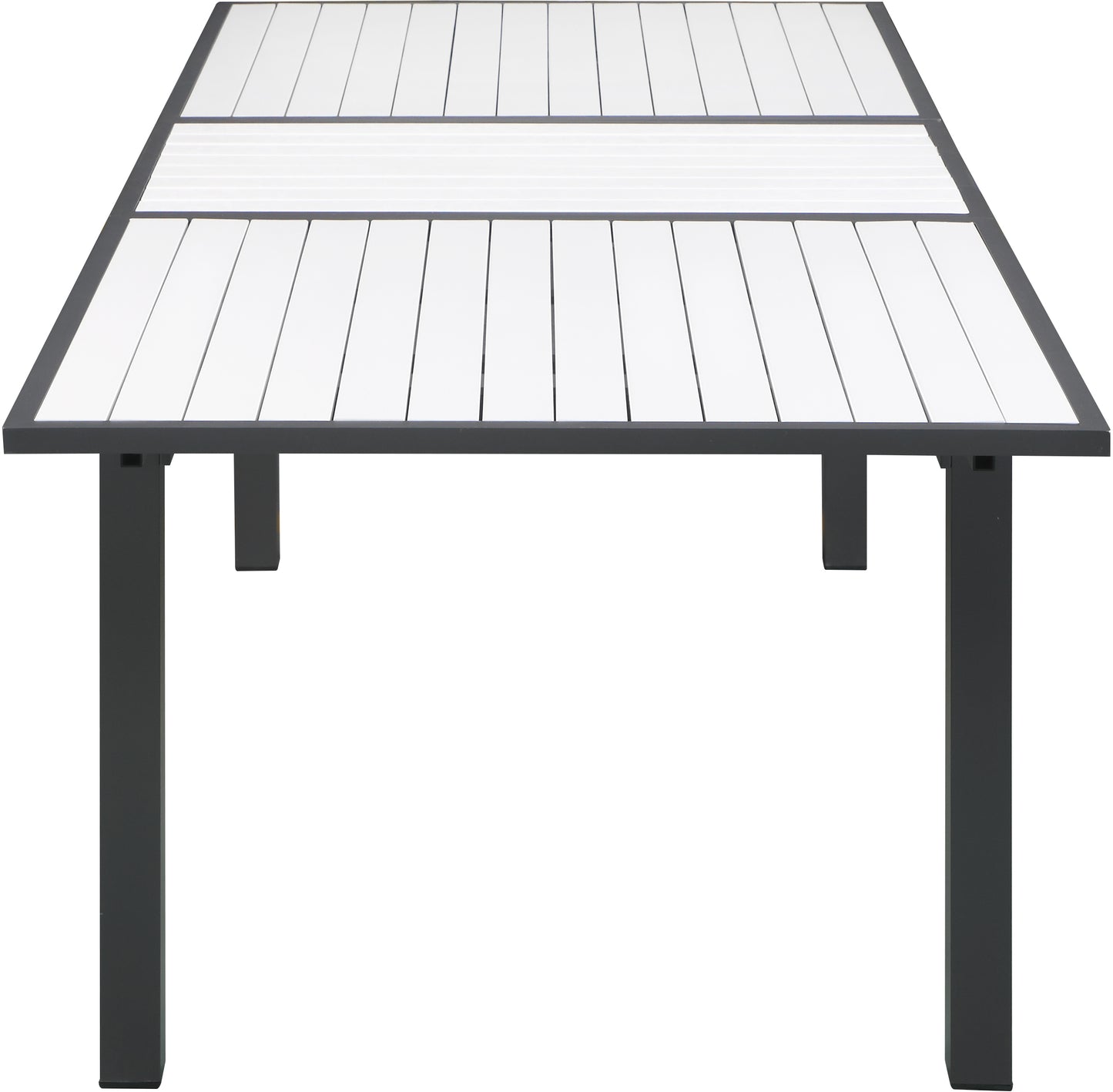 alyssa white wood look accent paneling outdoor patio aluminum dining table t