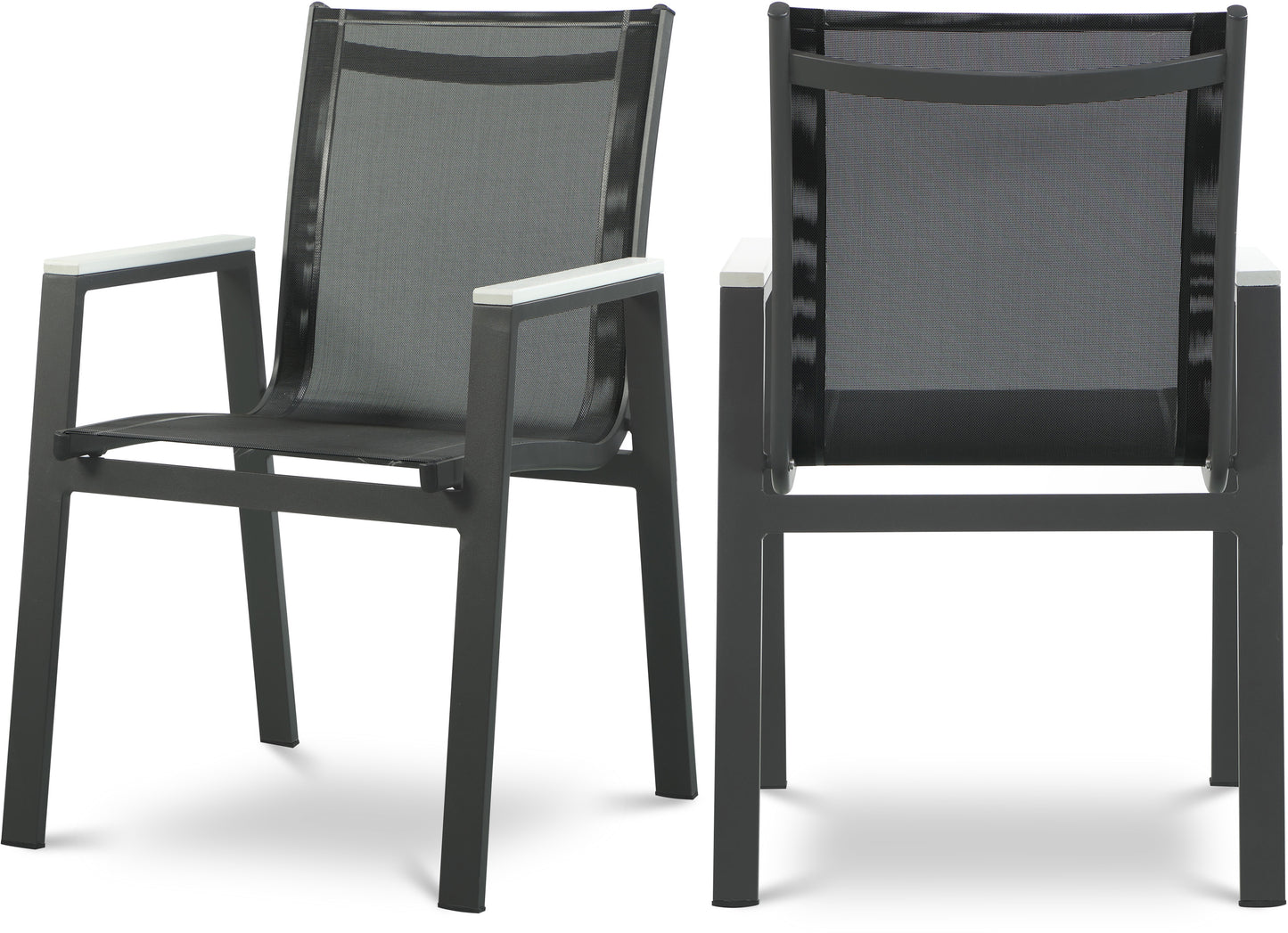 outdoor patio aluminum mesh dining arm chair