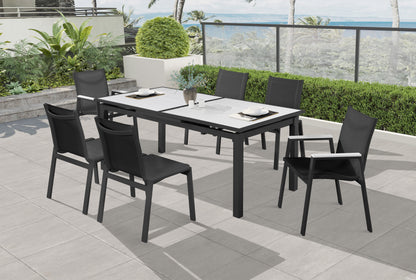 Outdoor Patio Aluminum Mesh Dining Arm Chair