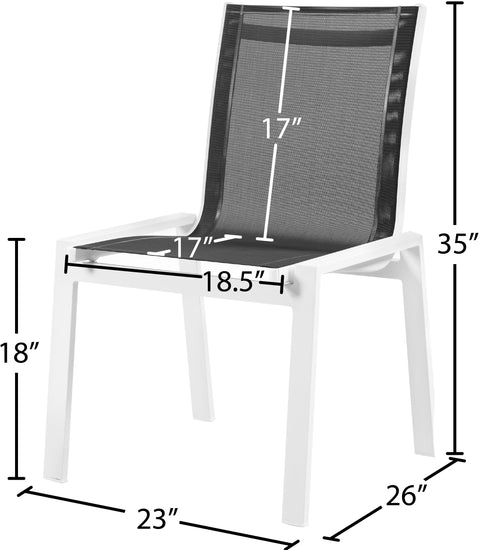 Alyssa Black Mesh Water Resistant Fabric Outdoor Patio Aluminum Mesh Dining Chair C