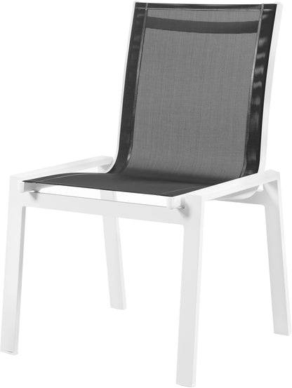 Renuar Black Mesh Water Resistant Fabric Outdoor Patio Aluminum Mesh Dining Chair