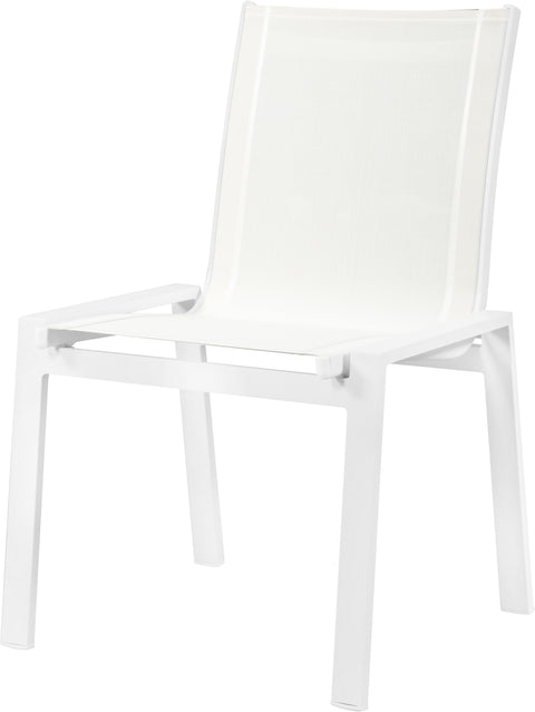 Alyssa White Mesh Water Resistant Fabric Outdoor Patio Aluminum Mesh Dining Chair C