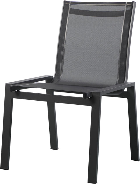 Alyssa Black Mesh Water Resistant Fabric Outdoor Patio Aluminum Mesh Dining Chair C