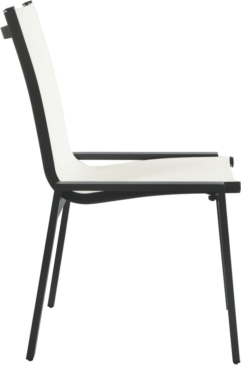 Alyssa White Mesh Water Resistant Fabric Outdoor Patio Aluminum Mesh Dining Chair C