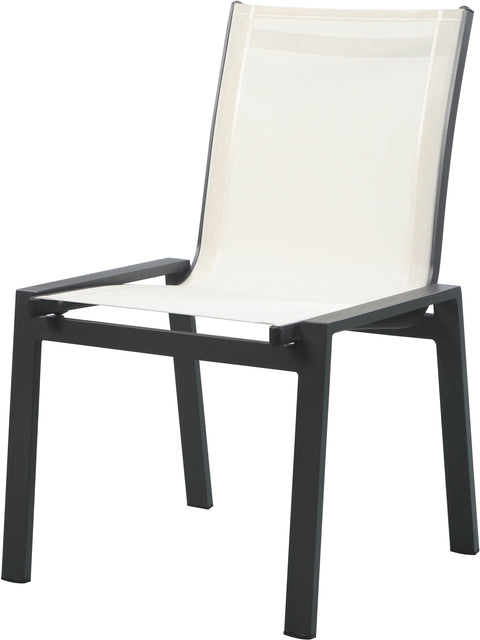 Alyssa White Mesh Water Resistant Fabric Outdoor Patio Aluminum Mesh Dining Chair C