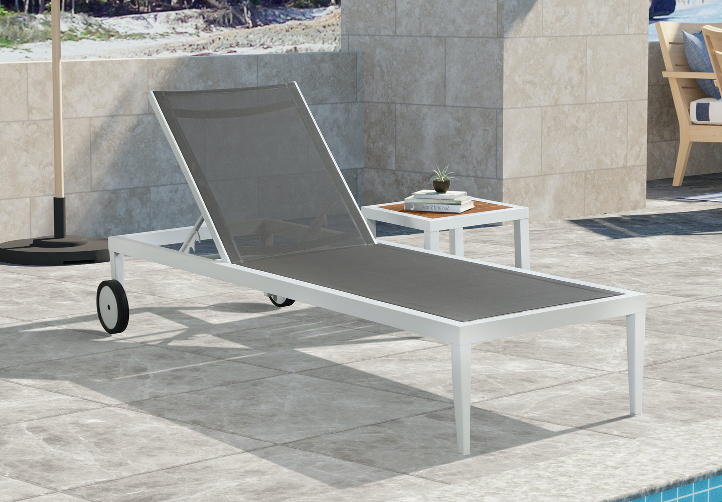 outdoor patio aluminum end table