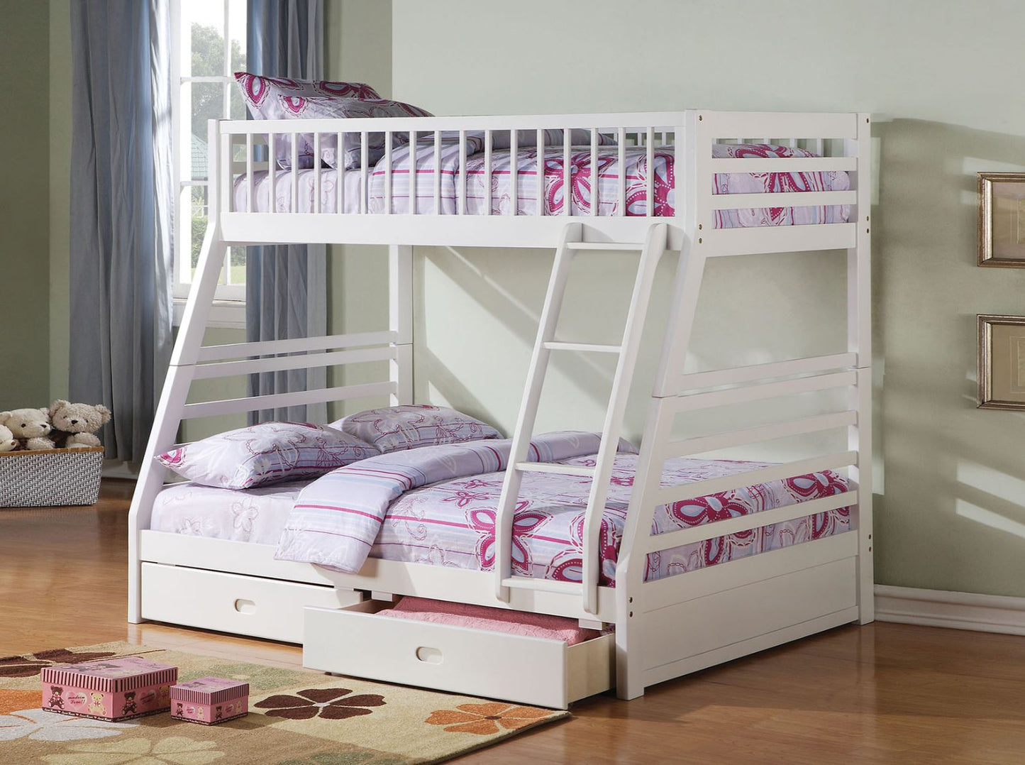 twin/full bunk bed w/storage