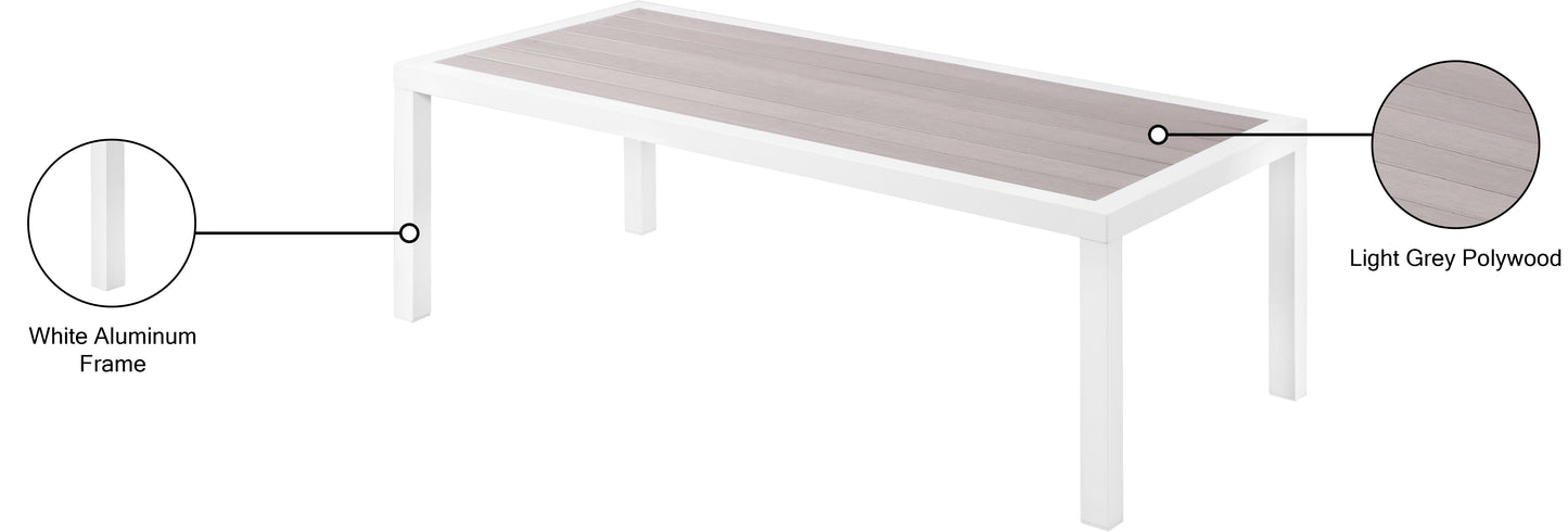 alyssa grey wood look accent paneling outdoor patio aluminum coffee table c