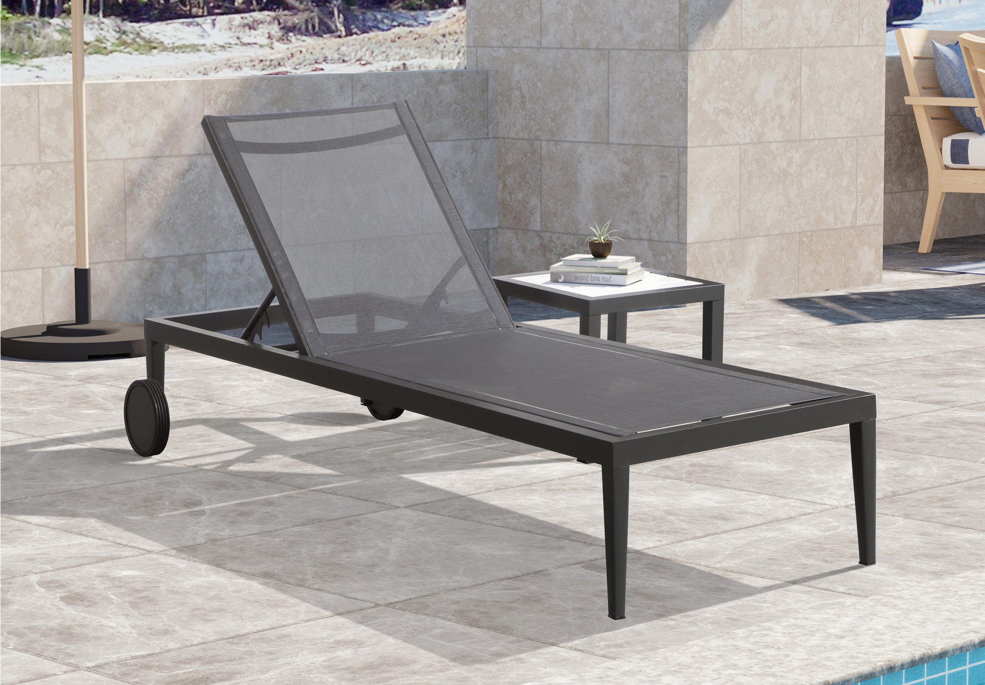 Outdoor Patio Aluminum End Table