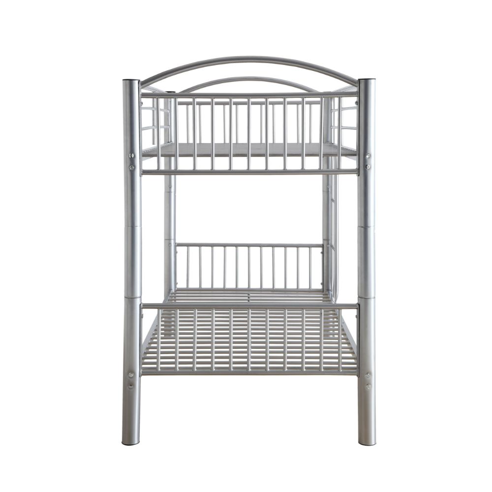 bernadette twin/twin bunk bed, silver finish