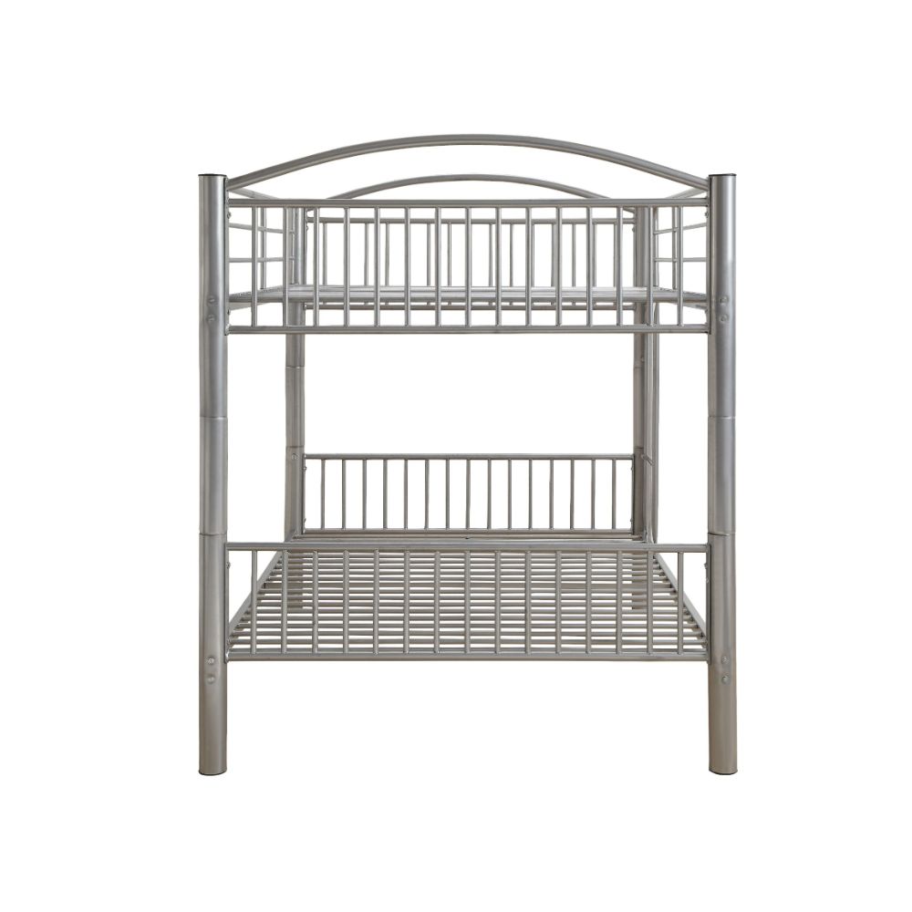 bernadette full/full bunk bed, silver finish