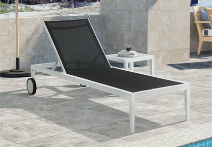 Outdoor Patio Aluminum Mesh Chaise Lounge Chair