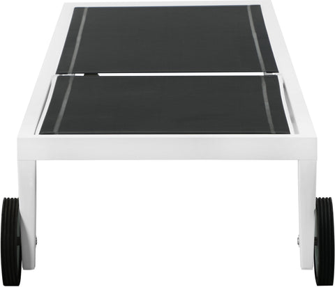 Renuar Black Mesh Water Resistant Fabric Outdoor Patio Aluminum Mesh Chaise Lounge Chair