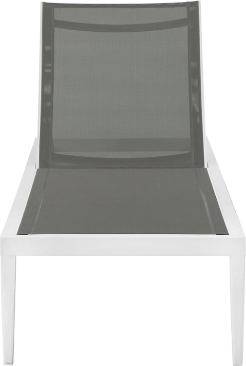 Alyssa Grey Mesh Water Resistant Fabric Outdoor Patio Aluminum Mesh Chaise Lounge Chair Grey