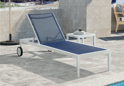 Outdoor Patio Aluminum Mesh Chaise Lounge Chair