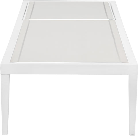 Renuar White Mesh Water Resistant Fabric Outdoor Patio Aluminum Mesh Chaise Lounge Chair