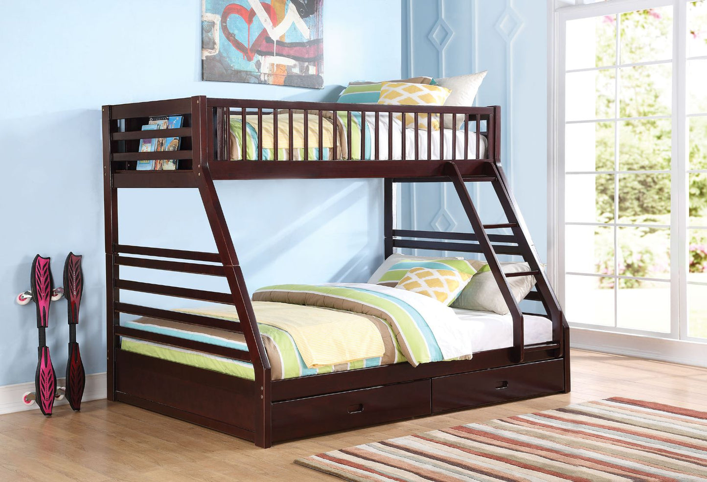 twin xl/queen bunk bed w/storage