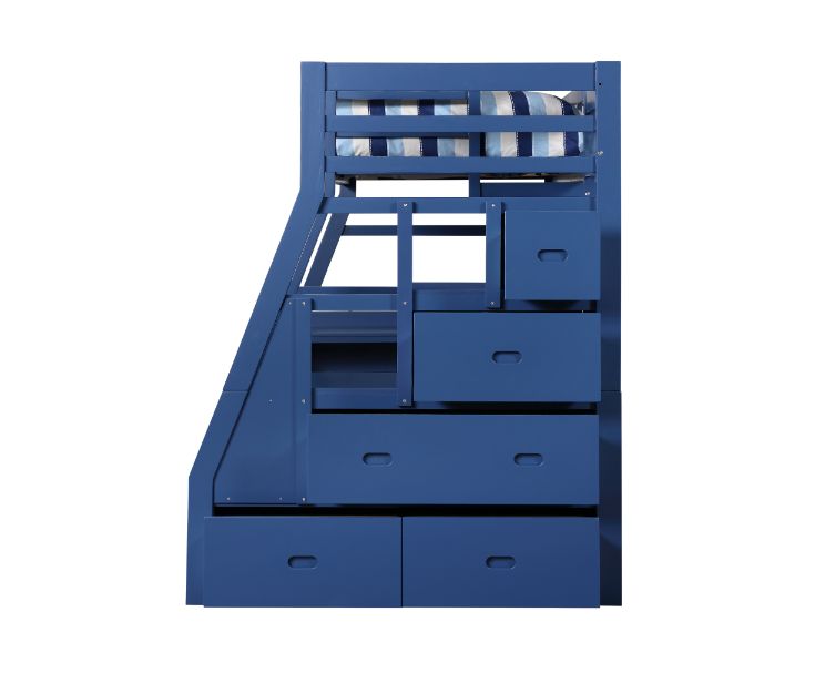 betria ii twin loft bed w/storage, navy blue finish