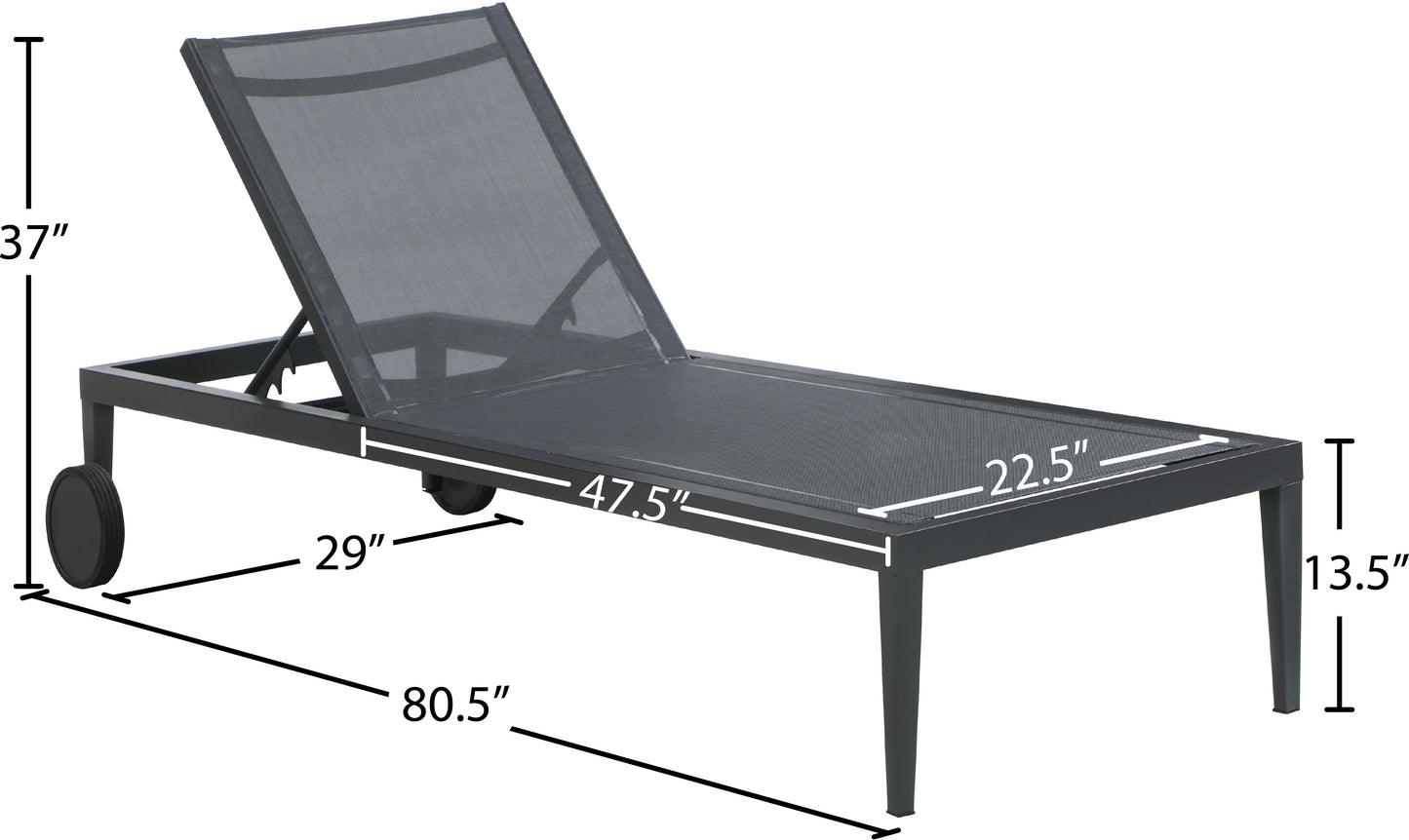 alyssa black mesh water resistant fabric outdoor patio aluminum mesh chaise lounge chair black