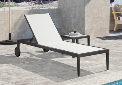 Outdoor Patio Aluminum Mesh Chaise Lounge Chair