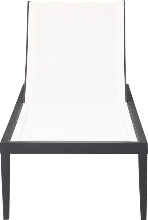 Alyssa White Mesh Water Resistant Fabric Outdoor Patio Aluminum Mesh Chaise Lounge Chair White