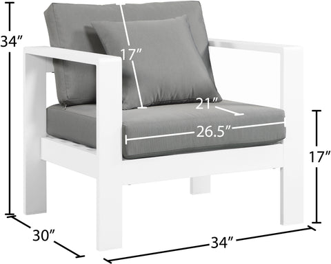 Alyssa Grey Water Resistant Fabric Outdoor Patio Aluminum Arm Chair Chair