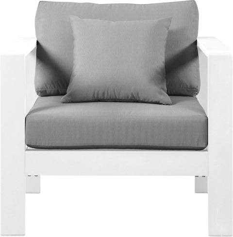 Waverly Grey Water Resistant Fabric Upholstered Outdoor Patio Arm Chair, 1 Piece