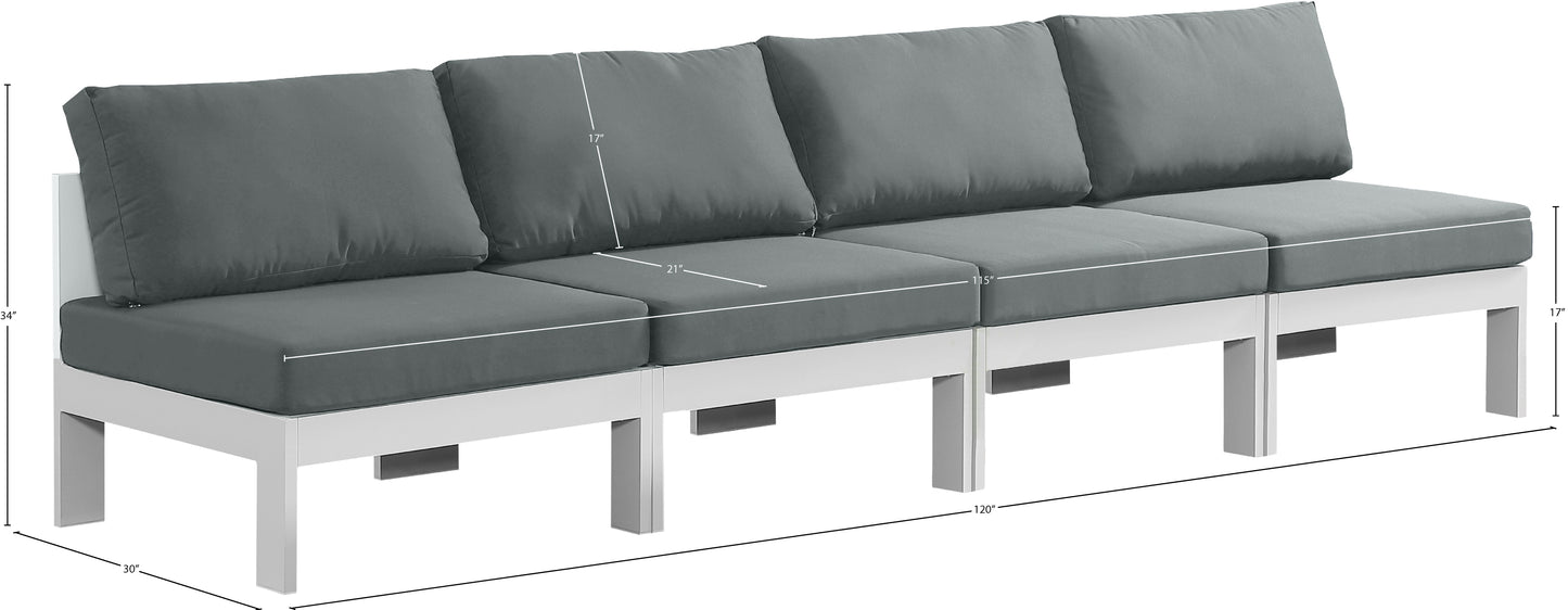 alyssa grey water resistant fabric outdoor patio modular sofa s120b