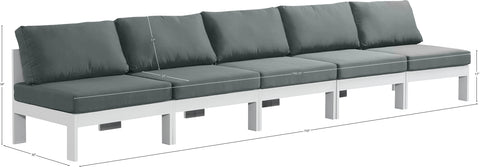 Alyssa Grey Water Resistant Fabric Outdoor Patio Modular Sofa S150B