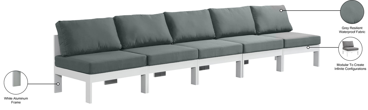 alyssa grey water resistant fabric outdoor patio modular sofa s150b