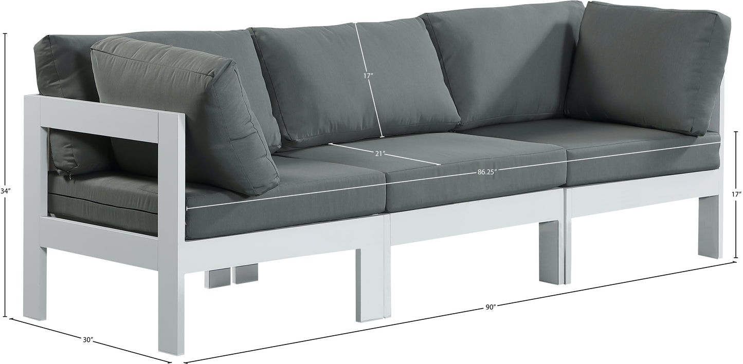 alyssa grey water resistant fabric outdoor patio modular sofa s90a