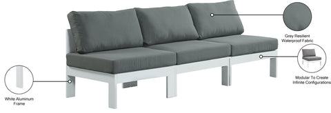 Alyssa Grey Water Resistant Fabric Outdoor Patio Modular Sofa S90B