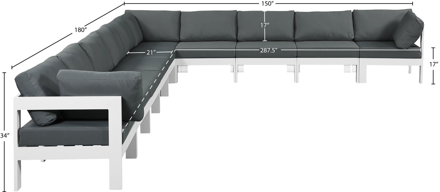 alyssa grey water resistant fabric outdoor patio modular sectional sec10a