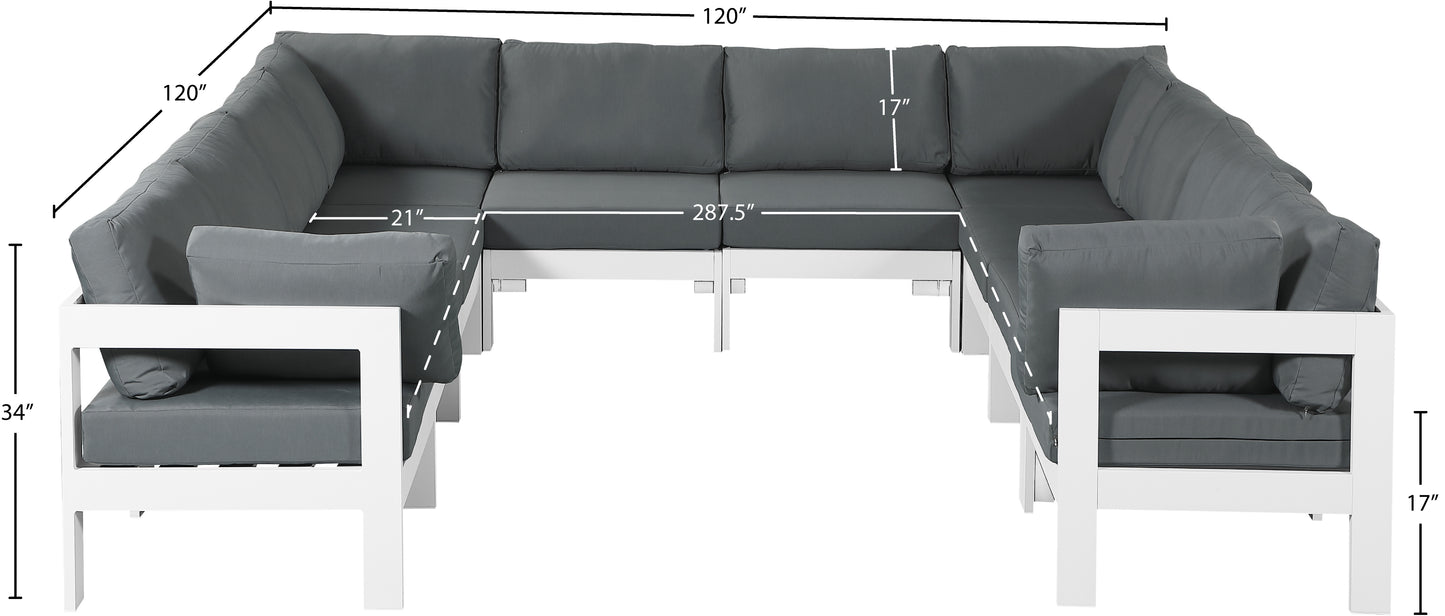 alyssa grey water resistant fabric outdoor patio modular sectional sec10b