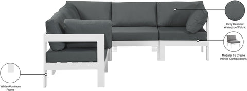 Alyssa Grey Water Resistant Fabric Outdoor Patio Modular Sectional Sec5B