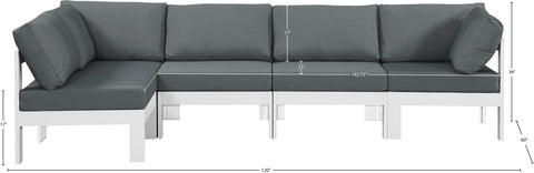 Alyssa Grey Water Resistant Fabric Outdoor Patio Modular Sectional Sec5C