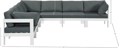 Alyssa Grey Water Resistant Fabric Outdoor Patio Modular Sectional Sec7B