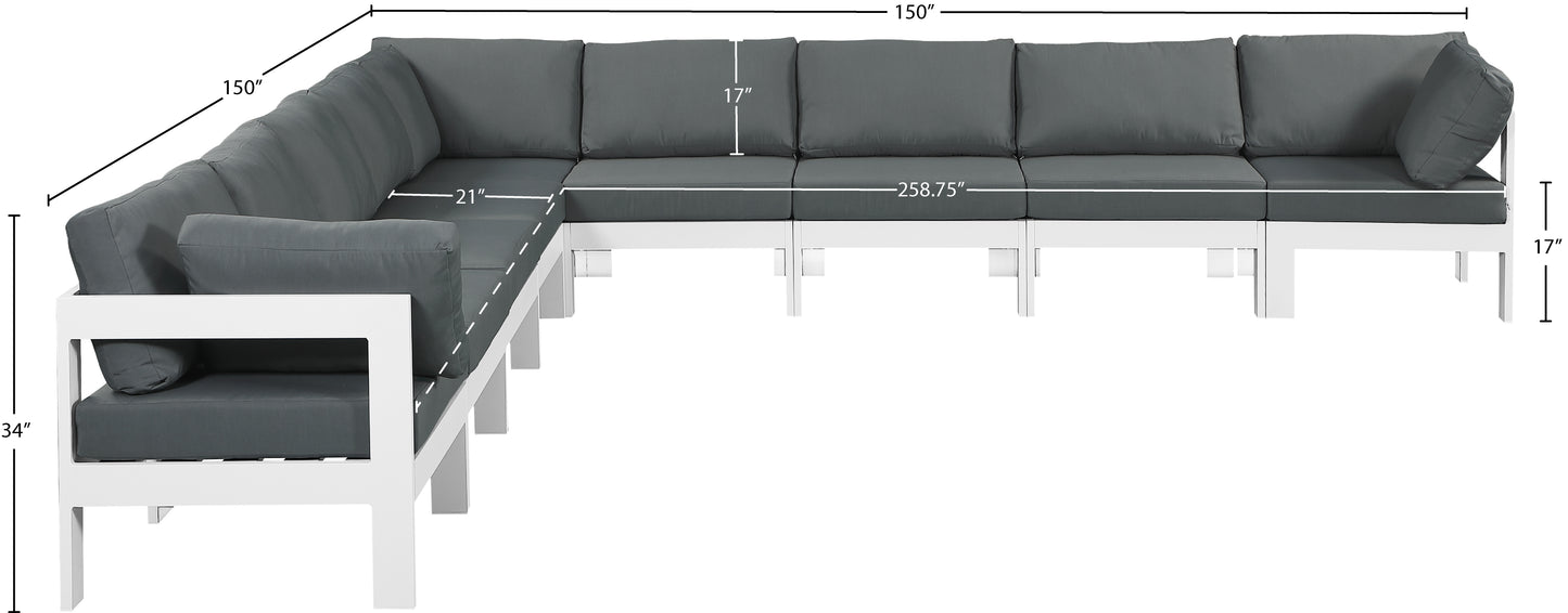 alyssa grey water resistant fabric outdoor patio modular sectional sec9b