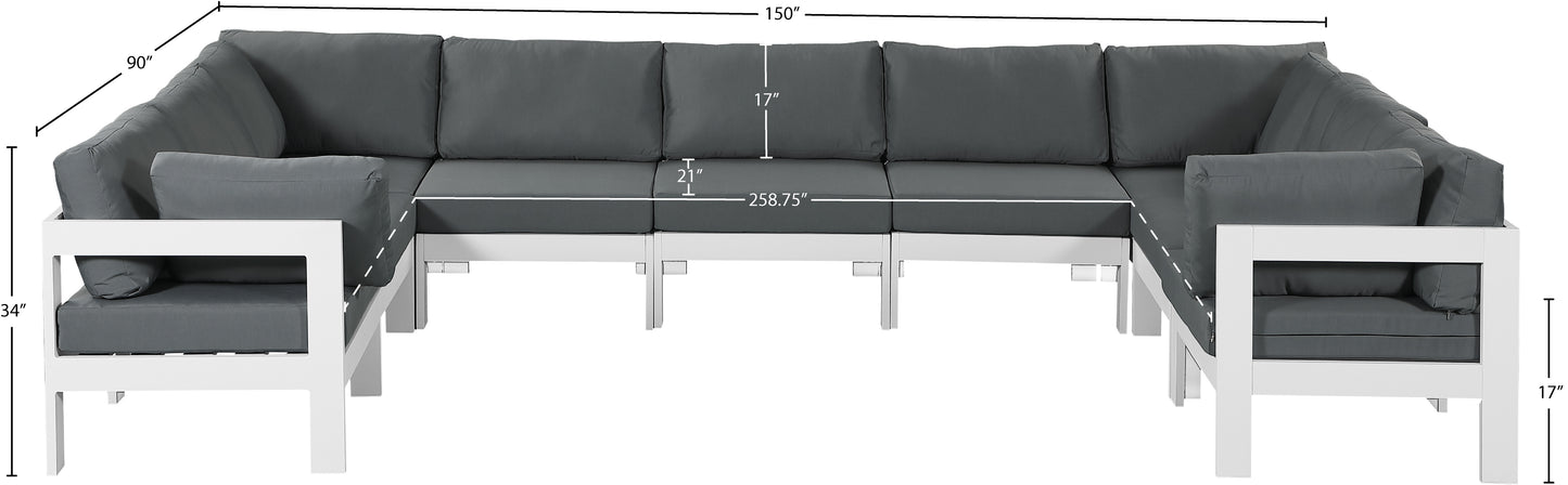 alyssa grey water resistant fabric outdoor patio modular sectional sec9c